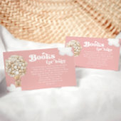 Carte D'accompagnement Fête de Naissance Fille Ballons Dorés Ours en Pelu