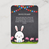 Carte D'accompagnement Fête de Naissance Lapin Tableau Blanc Mignon (Devant)