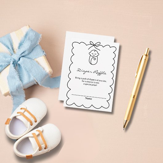 Carte D'accompagnement Fête de Naissance Moderne Bébé Mignon et Nœud Papi