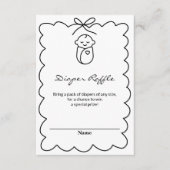 Carte D'accompagnement Fête de Naissance Moderne Bébé Mignon et Nœud Papi (Devant)
