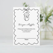 Carte D'accompagnement Fête de Naissance Moderne Bébé Mignon et Nœud Papi (Debout devant)