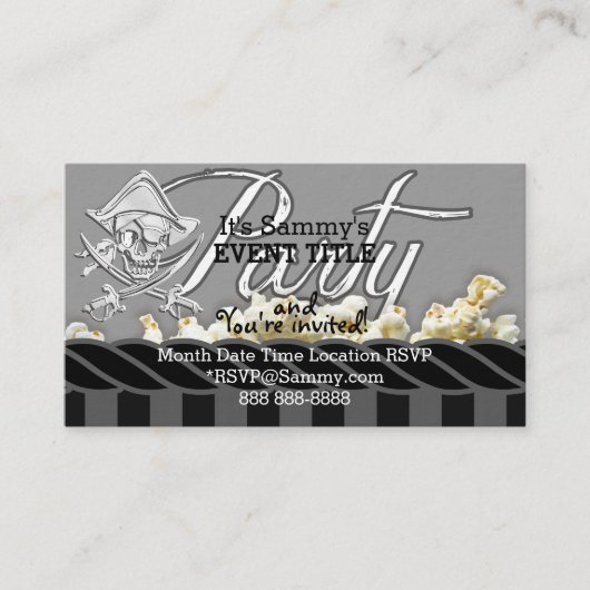 Carte D'accompagnement Fête de pirate personnalisée (Devant)