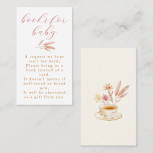 Carte D'accompagnement Fête de thé aquarelle Floral Rose Baby Shower
