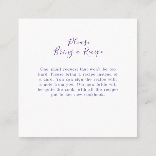 Carte D'accompagnement Fête des mariées Boho Fleur sauvage pressé Periwin (Dos)