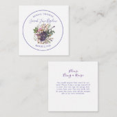 Carte D'accompagnement Fête des mariées Boho Fleur sauvage pressé Periwin (Devant / Derrière)