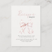 Carte D'accompagnement Fête des mariées Bow rose Recette Enclôture (Devant)