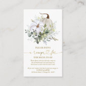 Carte D'accompagnement Fête des mariées Citrouille vert Demande de recett (Devant)