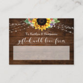 Carte D'accompagnement Fête des mariées d'affichage Brown en bois (Dos)