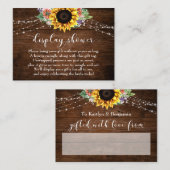 Carte D'accompagnement Fête des mariées d'affichage Brown en bois (Devant / Derrière)