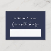 Carte D'accompagnement Fête des mariées d'affichage simple blanc et bleu (Dos)