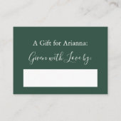 Carte D'accompagnement Fête des mariées d'affichage simple vert foncé (Dos)