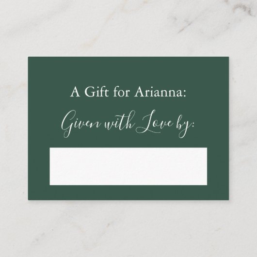 Carte D'accompagnement Fête des mariées d'affichage simple vert foncé (Dos)