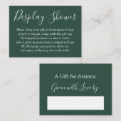 Carte D'accompagnement Fête des mariées d'affichage simple vert foncé (Devant / Derrière)