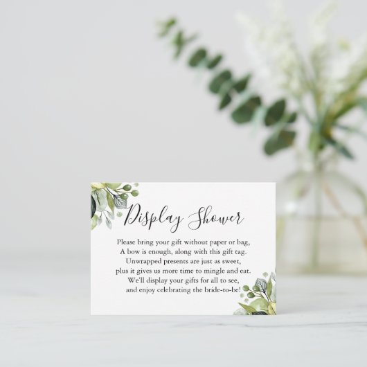 Carte D'accompagnement Fête des mariées d'affichage simple vert sur blanc (Debout devant)