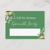 Carte D'accompagnement Fête des mariées d'affichage simple vert sur vert (Dos)