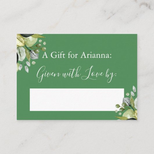 Carte D'accompagnement Fête des mariées d'affichage simple vert sur vert (Dos)