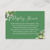 Carte D'accompagnement Fête des mariées d'affichage simple vert sur vert (Devant)