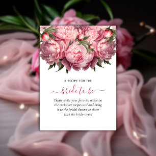 Carte D'accompagnement Fête des mariées d'aquarelle Pink Peonies