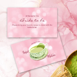 Carte D'accompagnement Fête des mariées d'aquarelle rose Matcha Recette