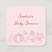 Carte D'accompagnement Fête des mariées d'automne de grenade rose QR Code (Dos)