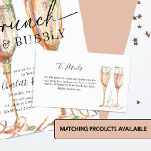 Carte D'accompagnement Fête des mariées de champagne Brunch & Bubbly