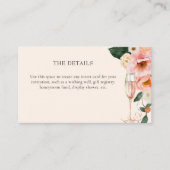 Carte D'accompagnement Fête des mariées de champagne rose floral moderne (Devant)