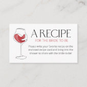 Carte D'accompagnement Fête des mariées de dégustation de vin Recette pou (Devant)