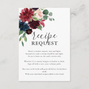 Carte D'accompagnement Fête des mariées de demande de recette florale Boh