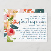 Carte D'accompagnement Fête des mariées de jardin fleuri Apportez une rec (Devant / Derrière)