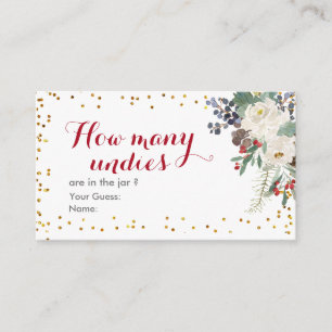 Carte D'accompagnement Fête des mariées de Noël d'hiver Combien de Undies