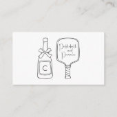 Carte D'accompagnement Fête des mariées de Pickleball de script moderne R (Dos)