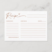 Carte D'accompagnement FÊTE DES MARIÉES de recettes de la Bohême SIENNA (Devant)