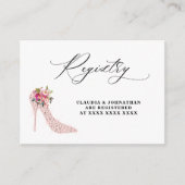 Carte D'accompagnement Fête des mariées de registre à talons hauts florau (Devant)