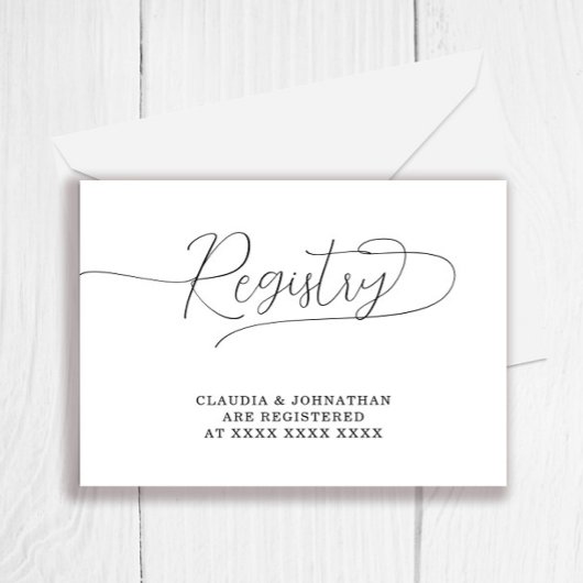 Carte D'accompagnement Fête des mariées de registre simple