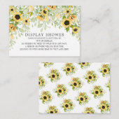 Carte D'accompagnement Fête des mariées de tournesol d'automne avec douch (Devant / Derrière)