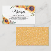 Carte D'accompagnement Fête des mariées de tournesol d'automne Recette de (Devant / Derrière)