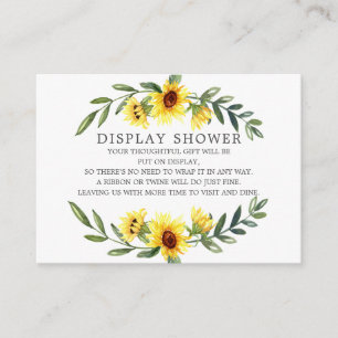 Carte D'accompagnement Fête des mariées de tournesol jaune avec douche