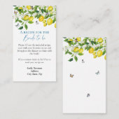 Carte D'accompagnement Fête des mariées d'été au citron | Demande de rece (Devant / Derrière)