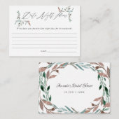 Carte D'accompagnement Fête des mariées d'hiver de verdure Date Idées de  (Devant / Derrière)