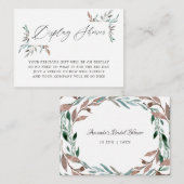 Carte D'accompagnement Fête des mariées d'hiver verdoyante douche (Devant / Derrière)