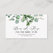 Carte D'accompagnement Fête des mariées Eucalyptus Vert Apporter Une Rece (Devant)