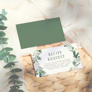 Carte D'accompagnement Fête des mariées Feuille Eucalyptus aquarelle