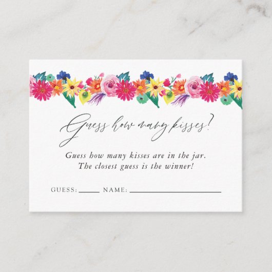 Carte D'accompagnement Fête des mariées Fiesta Combien de Baisers Jeu (Devant)