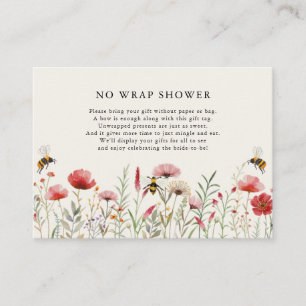 Carte D'accompagnement Fête des mariées Fleur sauvage aquarelle Abeille n
