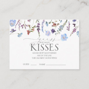 Carte D'accompagnement Fête des mariées Fleur sauvage bleu Dusty