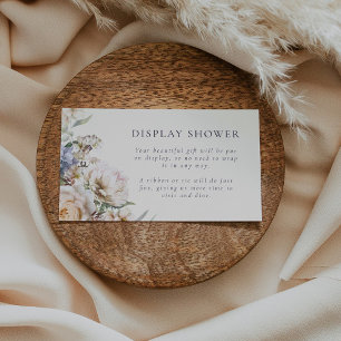 Carte D'accompagnement Fête des mariées florale à crème bleue poussiéreus