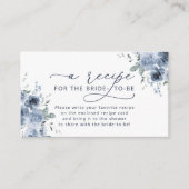 Carte D'accompagnement Fête des mariées florale bleu Dusty Recette Demand (Devant)