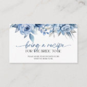 Carte D'accompagnement Fête des mariées Florale Bleue Dusty Apportez Une (Devant)