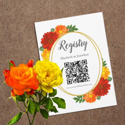 Carte D'accompagnement Fête des mariées Florale d'automne