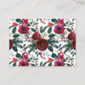 Carte D'accompagnement Fête des mariées Florale en fleurs d'hiver douche (Dos)